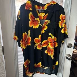 Hawaiian Floral Button-Up Shirt XXL